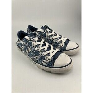 Skechers BOBS Beach Bingo 32605 Women's 6.5 Blue Dog Print Canvas Sneakers